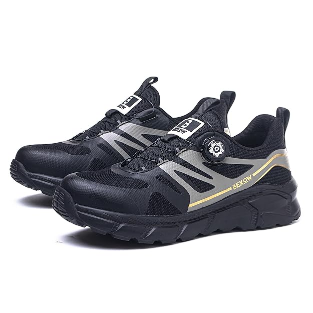 Men’s Lightweight Breathable Sports Shoes | Slip-Resistant Running Sneakers with Twist-Lock Lace System | Shock-Absorbing Casual Trainers