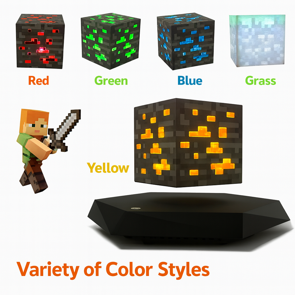 ✨ Floating Pixel Light Cube – Magnetic Levitating LED Ambient Lamp, Creative Desk Decor, Night Light & Gift Toy