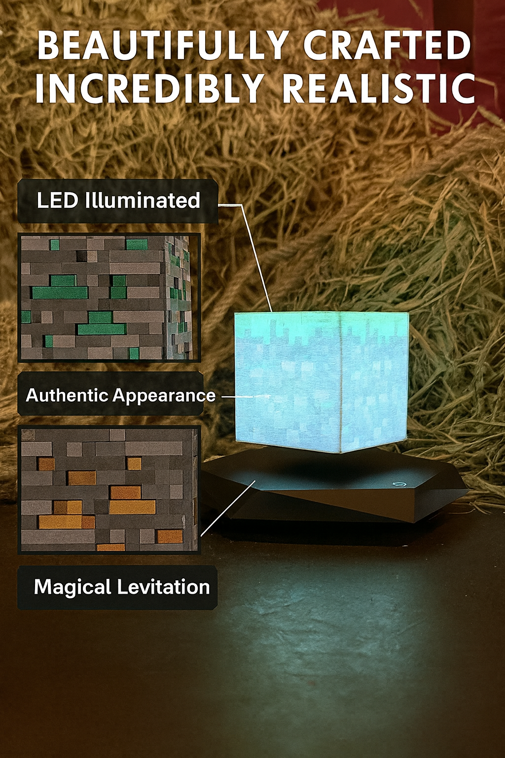 ✨ Floating Pixel Light Cube – Magnetic Levitating LED Ambient Lamp, Creative Desk Decor, Night Light & Gift Toy