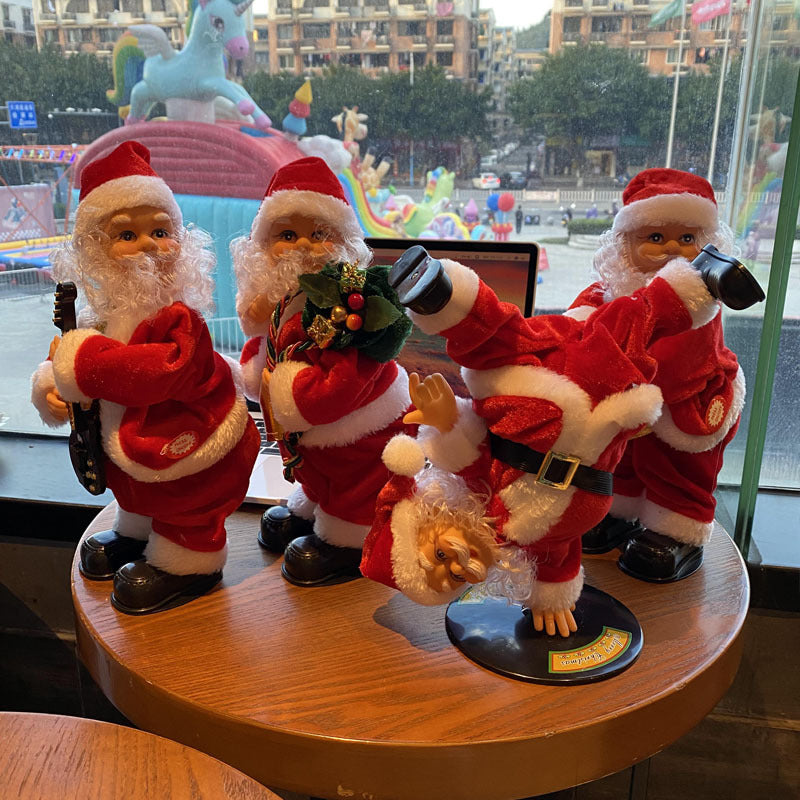Electric Santa Claus Figurine｜Animated Christmas Decoration｜Holiday Desktop Ornament