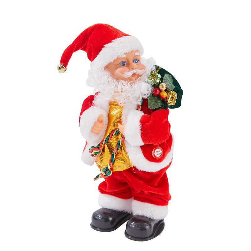 Electric Santa Claus Figurine｜Animated Christmas Decoration｜Holiday Desktop Ornament
